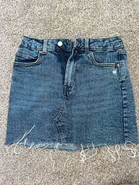 wild fable distressed blue denim mini skirt